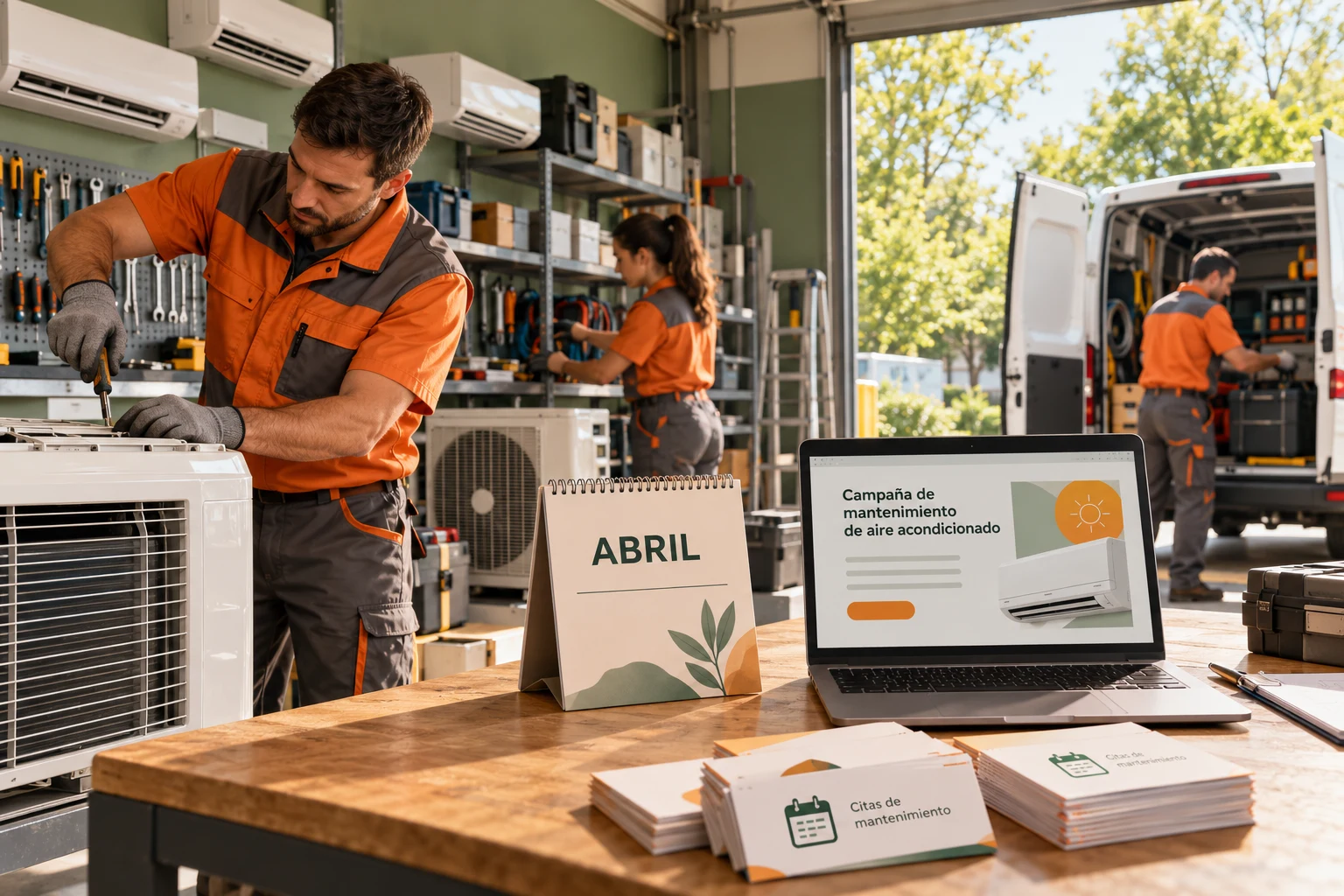 Una empresa de climatización prepara contenidos, campañas y agenda antes de la temporada de verano.